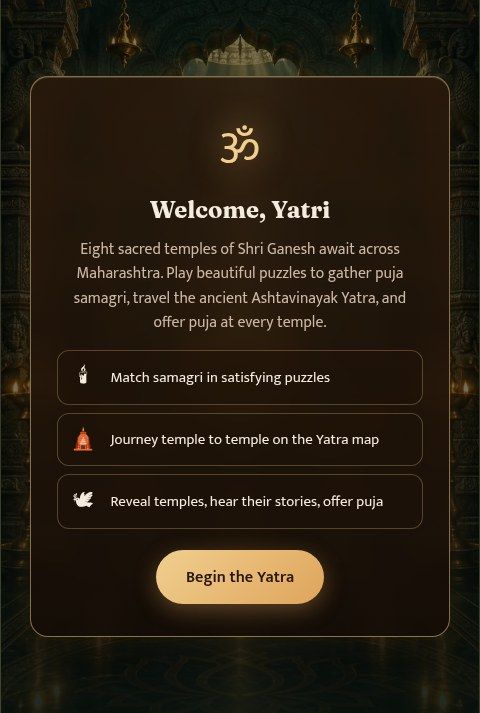 Actual Ashtavinayak interface, captured October 1, 2026