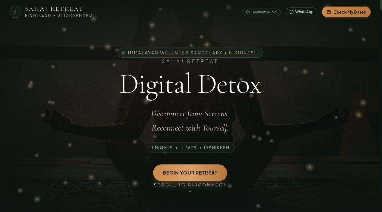 Sahaj Digital Detox public interface