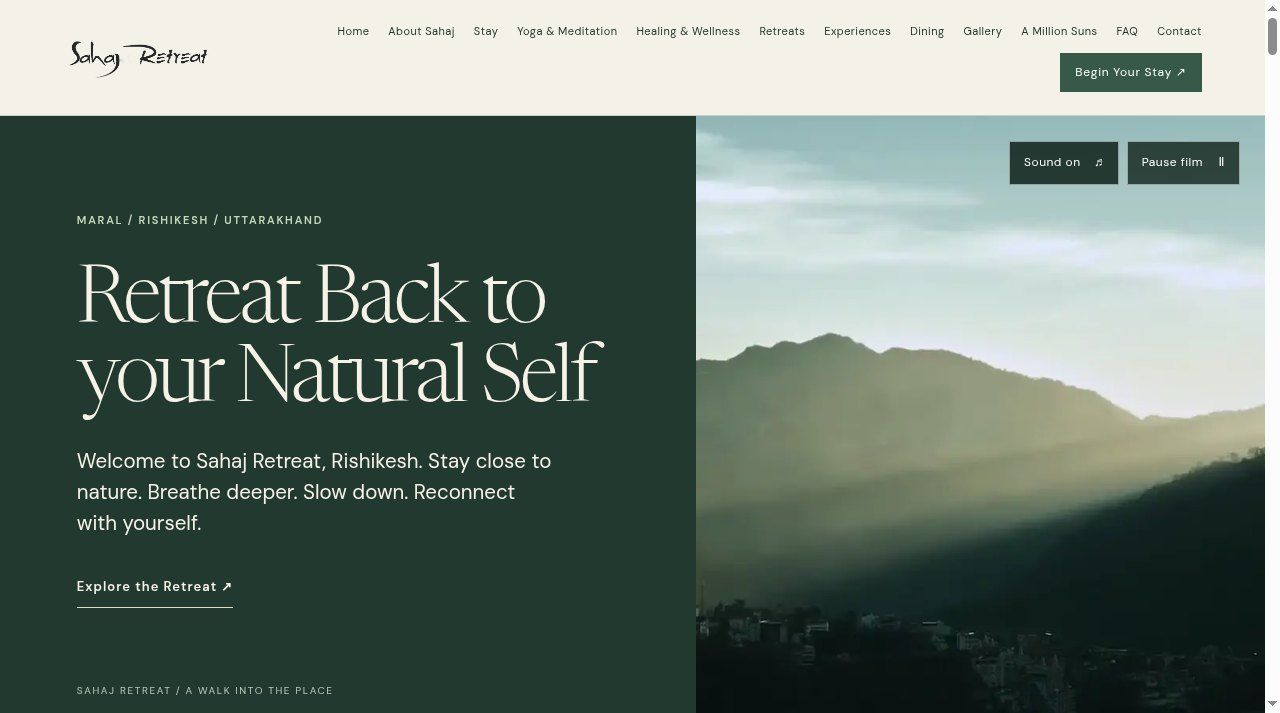 Sahaj Retreat public interface