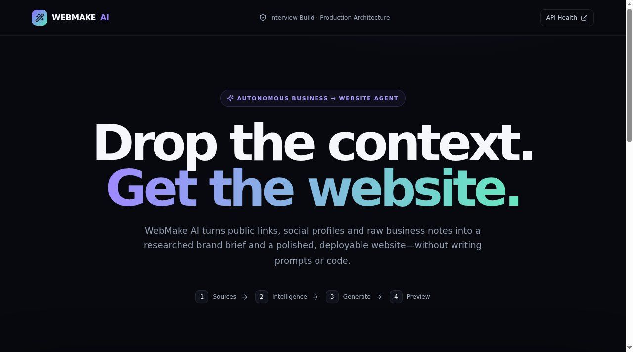 WebMake AI Interview public interface